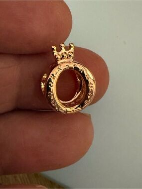 Gold Crown Pendant Charm in Rose Gold Tone
